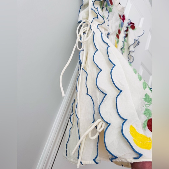 Farm Rio Embroidered Ruffle Mini Tunic Dress - Picture 10 of 15